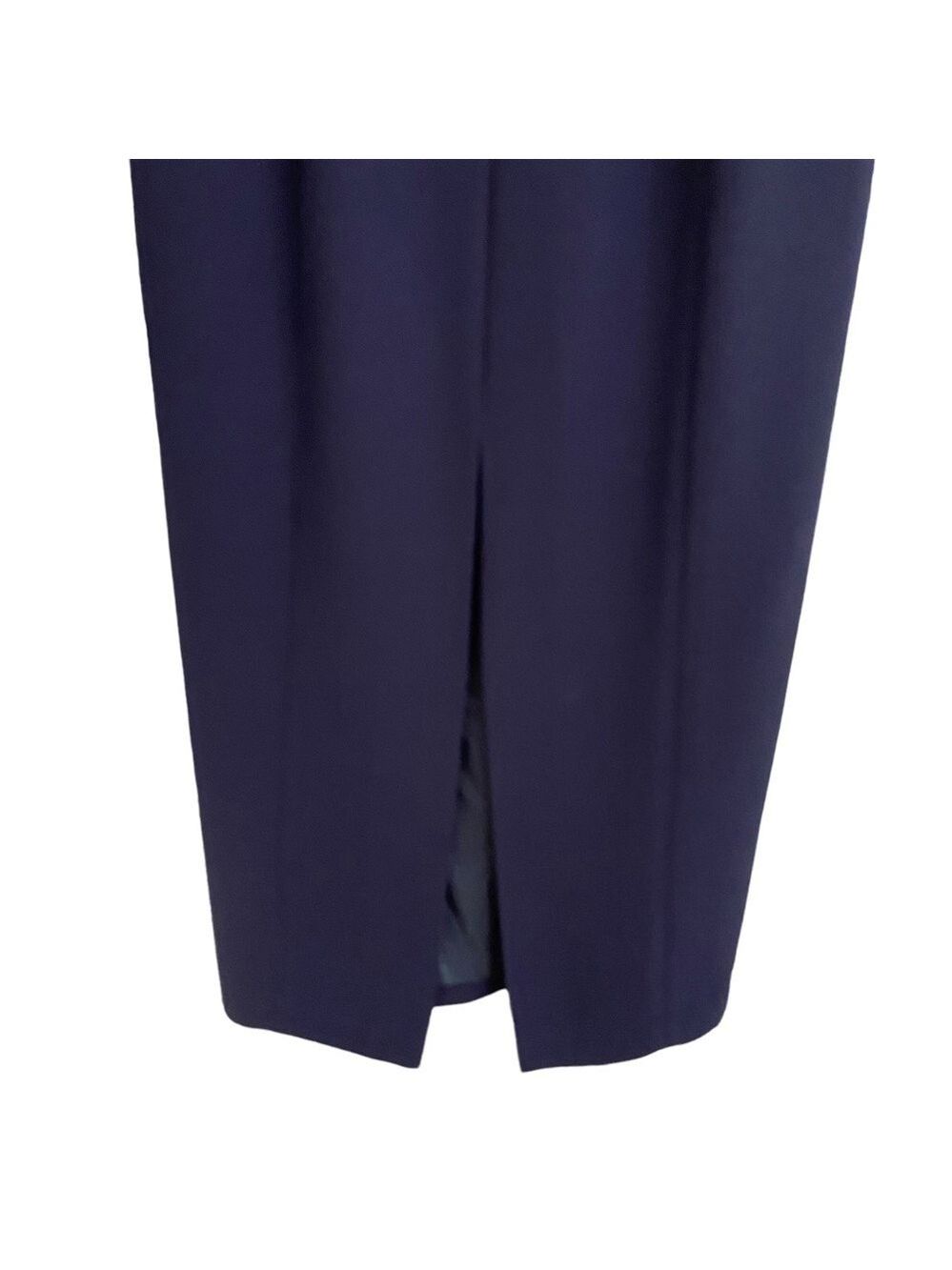 Jones New York Evening Navy Maxi Dress Size 10 Satin Band Classic Elegant - Picture 9 of 16